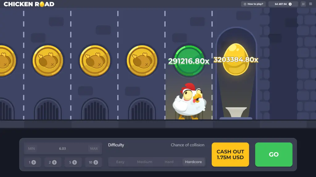 Chicken Road gameplay — step-based cash-out round